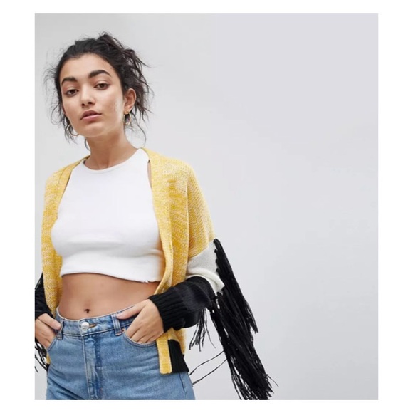 ASOS Cardigan DESIGN premium fringe cardigan NEW WITH TAGS Size 0 - Picture 10 of 11